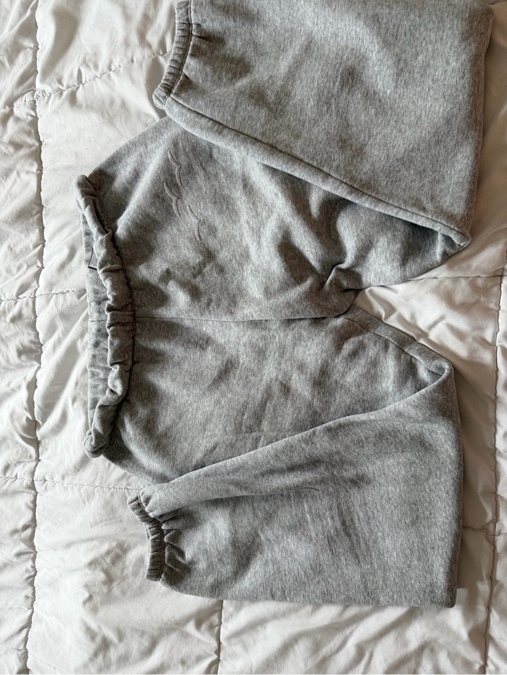 Women's Light Gray Cozy Track Pants with Elastic Waist
